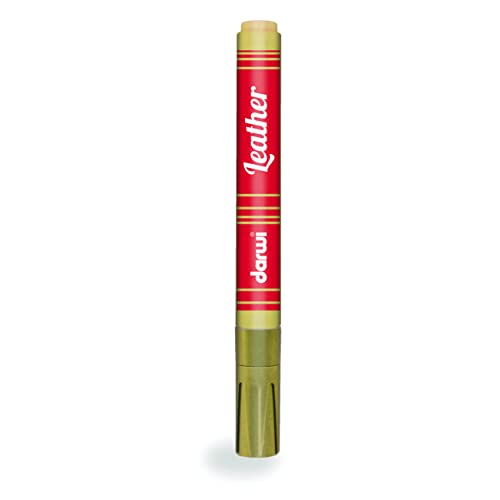 DARWI - DA0420013050C - Un Marqueur Pour Cuir - Coloris Or - Pointe 2 MM - 6 ML - DARWI LEATHER - Peinture Pour Cuir souple - Loisirs Créatifs - Activité Manuelle - Bricolage