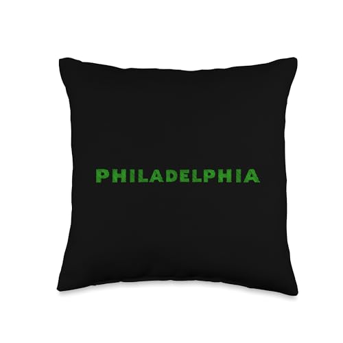Philadelphia hatched lettering city Pennsylvania Philly Throw Pillow