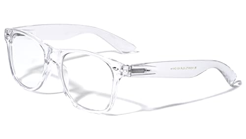 Clear Lens Crystal Classic Square Sunglasses 100% UV Protection