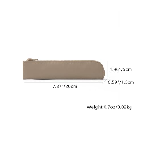 Image of Oxford Pencil Case Small Pencil Pouch Slim Pen Case Holder Zipper Bag for School Office(Khaki,Oxford Fabric)