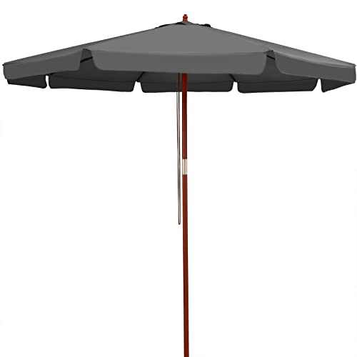Garden parasols Quality 3.3m Sunshade Parasol Wood 330cm Waterproof Patio Garden Umbrella Sun Shade Canopy Outdoor parasols