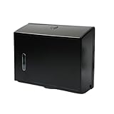 GOEDCH Dispensador de toallas de papel de montaje en pared: dispensador de toallas comercial negro, resistente plástico ABS toallero, para cocina, baño, comercial (negro)