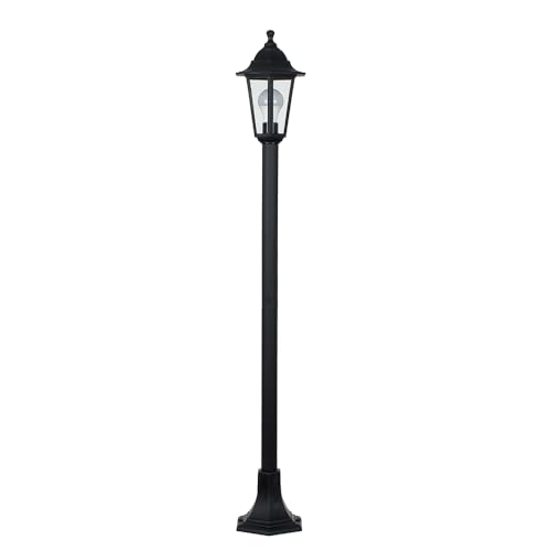 MiniSun | Traditional Victorian Style 1.2m Black IP44 Outdoor Garden Lamp Post Bollard Light Complete with a 10w LED GLS Bulb | Outdoor Lights & Home/Garden Improvements Essential