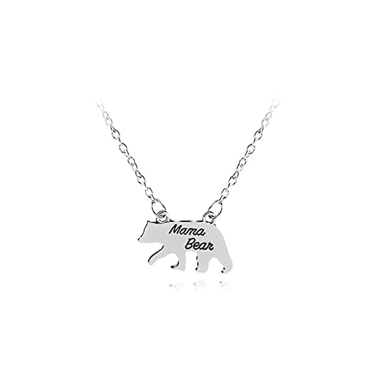 RTEAQ Mode halsband hänge krage engelskt alfabet mamma baby björn djur hänge halsband bokstav emalj bar mode mor och dotter son halsband födelsedagsfest