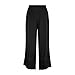Beessbest Womens Barrel Harem Cotton Linen Pants Wide Leg Seamed Pants Baggy Palazzo Elastic Waist Pant with Side Pockets Black