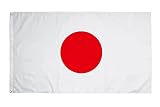 MOSTRAR LA BANDERA: bandera nacional tradicional de Japón fabricada en material resistente al viento y a la intemperie - fácil de sujetar al asta o al balcón gracias a los ojales integrados
