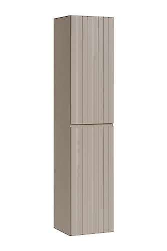 Muebles Slavic Armario Alto de baño Iconic Cashmere, Armario de baño Colgante, Puertas acanaladas, Color Cachemir