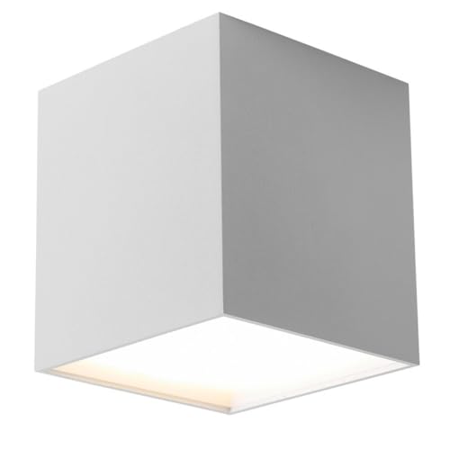 Foco empotrable Brillante de 20 W para el hogar, Estilo nórdico, para Dormitorio, Sala de Estar, Restaurante, Pasillo, balcón, Mural, Foco de Techo Cuadrado de Aluminio, Color Negro (luz Blanc