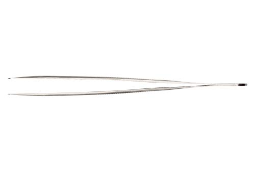 Weller Erem 21SA120 Tweezers with Large, Flat, Round Tips, with Inside and Outside Serrations, 120 mm, Silver - Image 4