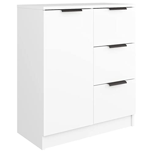 vidaXL Sideboard Kommode Anrichte Schrank Beistellschrank Mehrzweckschrank Standschrank Wohnzimmer Flur Weiß 60x30x70cm Holzwerkstoff
