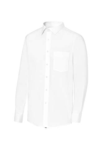 Camisa de Camarero Manga Larga Cuello Italiano Hombre. Color Blanco Talla 7. Ref: 2030