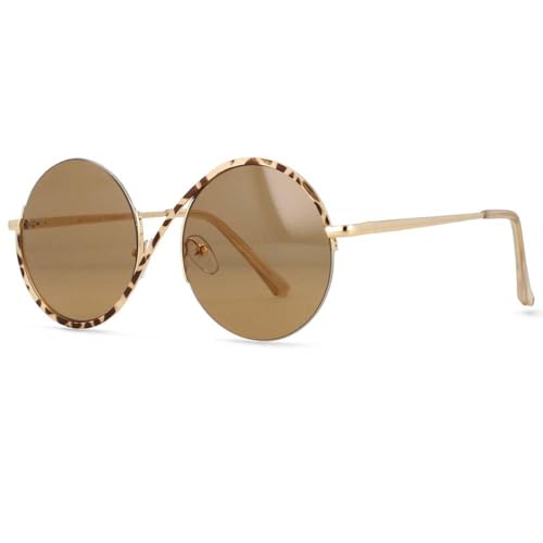 Lunettes de soleil rondes rétro demi-monture tendance homme femme UV400