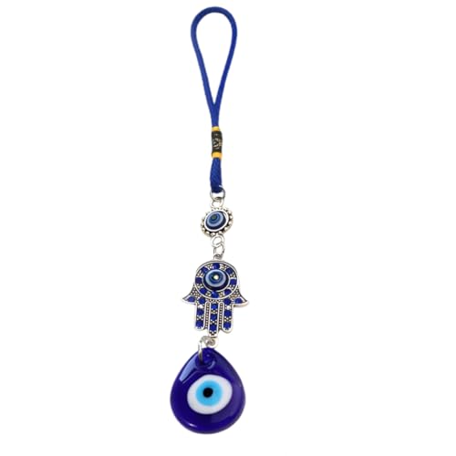 WUSJCOF Amuleto de mal de ojo,adorno colgante de pared de ojo azul,decoración para el hogar,protección,bendición,amuleto,regalo,cuentas de vidrio,colgante para el hogar,talismán (Azul)