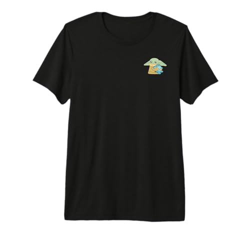 T-shirt Premium Grogu Star Wars en coton supérieur avec poche brodée de haute qualité