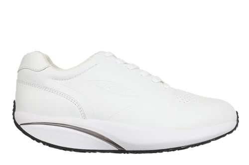 MBT-1997 Leder Winter Casual Sneakers für Damen. Anatomische und Bequeme Sportkleidung. Physiologisches Schuhwerk für Komfort und Stabilität mit gebogener Sohle. Leder-Sneakers mit Schnürung. Weiß