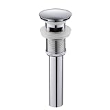 Chrome Bathroom Sink Drain with Overflow,Pop Up Drain