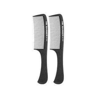 MR. BARBERProfessional Carbon Comb 100% Heat Resistant/round tooth tips/Gentle on Hair & Scalp -Set of 2 Combs- MB-CO03