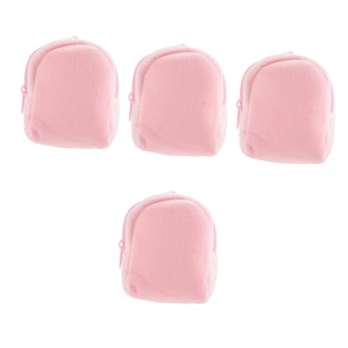 4 Pezzi Portamonete color caramella carino stazionario borsa coniglietto mini portafoglio simpatico portamonete in peluche sacchetto di rosa
