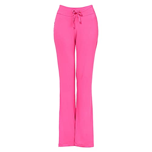 Womens Yoga Pants Straight Leg Loose Comfy Modal Cotton Bootcut Pants Drawstring Workout Running Casual Sweatpants Hot Pink #TOP2