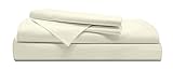 Five Elements 1000 Thread Count 100% Egyptian Cotton Bed Sheets, 4-Pc Queen Ivory Sheet Set, Sateen