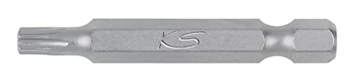 '1/4 Inch TX Bit T7 50 mm Long S2 with Bore/"" E ", Transparent, Variety pack