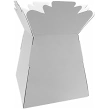 Inerra Florist Boxes Living Vases for Flowers and Bouquet Box Making - Pack of 5 White