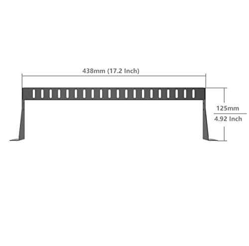Jingchengmei 1U Horizontal 19-Inch Rack Mount Cable Management Bracket Cross Bar Panel Black (1U1Pc) #TOP2