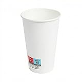 Matériau : Carton de qualité alimentaire + revêtement PE étanche. Couleur : Blanc (avec marquage légal en bas). Volume : 16 oz (US) / env. 47-50 cl. Quantité : 1 Carton de 1000 gobelets. Compatibilité : Boissons chaudes (jusqu'à 90°C) et froides.