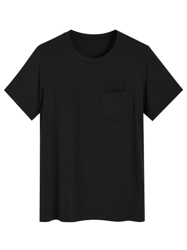 Latuza Men's Bamboo Viscose Pajama Top Short Sleeve Cooling Sleep Shirt2