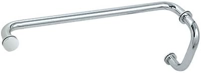 CRL Polished Chrome 6" Pull Handle and 18" Towel Bar BM Series Combination with Metal Washers