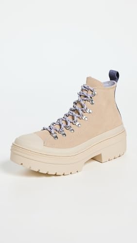 Converse Women's Chuck Taylor All Star Lugged Heel Sneakers, Warm Quarry/Miso Glaze, Tan, Off White, 10 Medium US2