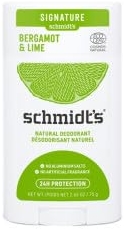 Schmidt's Signature Stick Deodorant Bergamot and Lime, действует 24 часа, 100% натуральный продукт, сертифицирован Ecocert и веганами, дерматологически протестирован, 75 г.