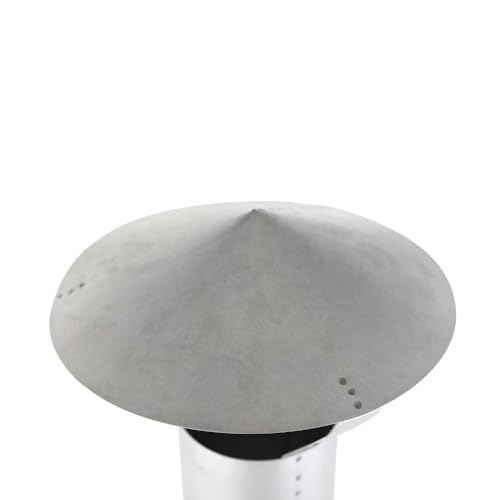 Kamino Flam Regenhaube in Silber, feueraluminierter Regenschutz im Durchschnitt ca. 120 mm, langlebiger Resenabweiser für Kaminrohr