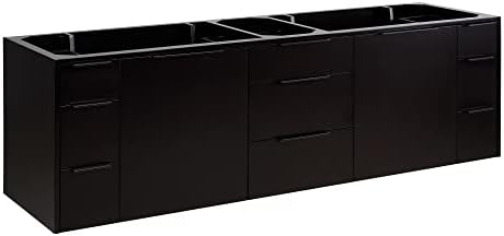 Signature Hardware 482870 DITA 72" Double Vanity Cabinet Only with Cabinet - Less Vanity Top - Black