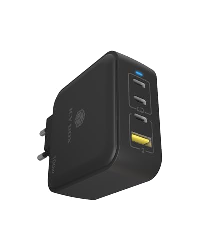 Cargador GaN 100W ICY BOX multi puerto USB-C para carga rápida de móvil