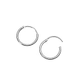 ANAZOZ Pendiente Mujer Aro Plata,Pendientes de Acero Inoxidable para Mujer Aro 8MM Pendientes Aro Plata