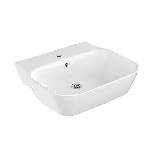 Kohler Span Square Wall mount basin, White, 459cm x 484cm x 172cm, with deck, single tap hole