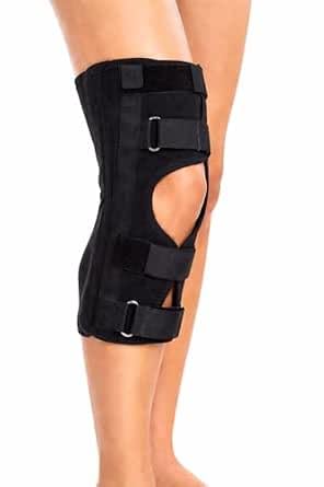 MinLab Knee Immobiliser Brace, Full Extension Support, Post-Operative Stabilisation for Ligament and Patellar Surgery, 45 cm, Black