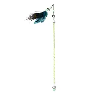 Emily Pets Detachable Cat Wand Toy for Indoor Cats Interactive Cat Peacock Feather Toys with Bell Kitten Toy with Fishing Pole Replaceable Wond Cat String Toy Gift for Indoor Outdoor(Pack,Color Vary)