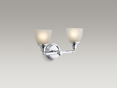 Image of Kohler Devonshire Bathroom Vanity Light Fixture, Wall Sconce Lighting, Position Facing Up or Down, UL Listed, 2 Light, Polished Chrome