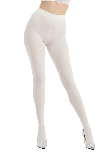Image of 80D Semi Opaque Tights for Women Stretchable High Waist Womens Stockings Soft Pantyhose with 20+ Colors