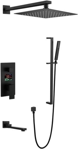 Ensemble de douche pluie contre les variations de température avec écran LED clair