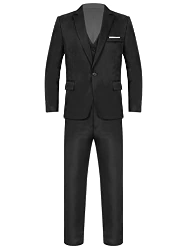 Men's 3-Piece One Button Slim Fit Solid Tuxedo Blazer Jacket Pants Vest Set Smart Wedding Formal Suit2