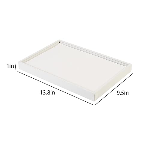 Image of Coward 2Pcs /Set Stackable Ring Organizer Tray Beige Velvet Ring Earring Stud Jewelry Display Holder Tray for Store Selling or Home Show Storage