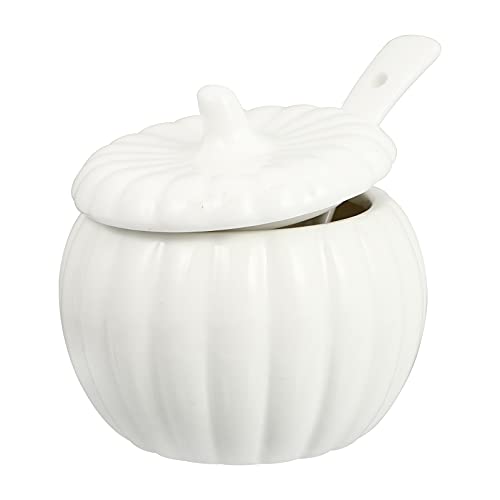 PRETYZOOM 1 Pc pentola di stufato pentola per stufato piattino tortiera a cuore ciotola di zuppa di zucca ciotola di zucca di Halloween zuppiera fornitura cucina domestica ceramica bianca