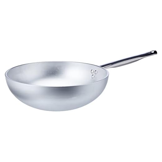 Pentole Agnelli ALMR1111WP28 Linea Alluminio Professionale 5 mm, Wok Radiante con Fondo Piano, antiaderente, 28 cm