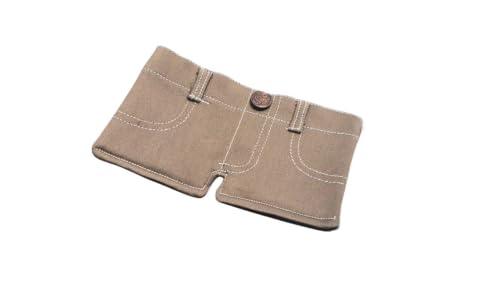 Image of Men's Denim Wallet - Slim Bifold Mini Jeans Style Fabric Wallet with Pocket | Lightweight Compact Card Holder & Cash Organizer | Casual Blue for Men Unisex (Beige)