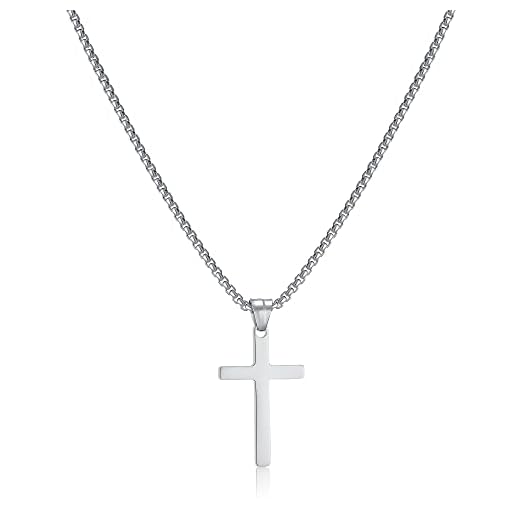 AFSTALR Kreuz Kette Herren Silber Kette mit Kreuz Anhänger Kette Christentum Schmuck Herren