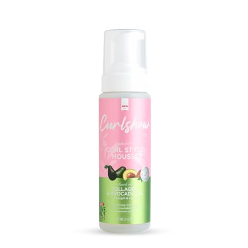 ORS Olive Oil Curlshow Curl Style Mousse Infused with Collagen & Avocado Oil for Strength & Length, Alcohol Free (7.0 oz)