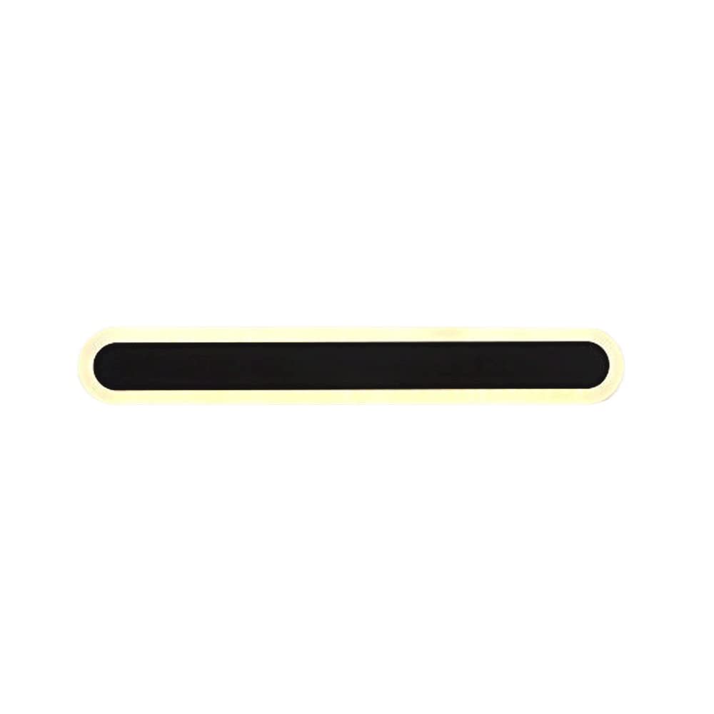 Aplique de pared largo LED rectangular negro de metal para iluminacion de interior 8